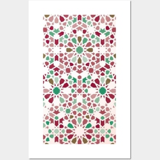 Red Marrakesh Mosaic, Moroccan Tiles Posters and Art
